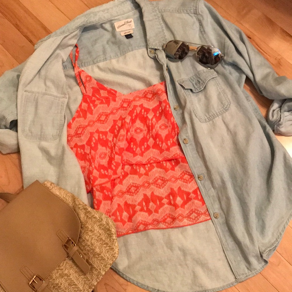 Aztec-print crop tank